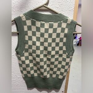 checkered sweater vest